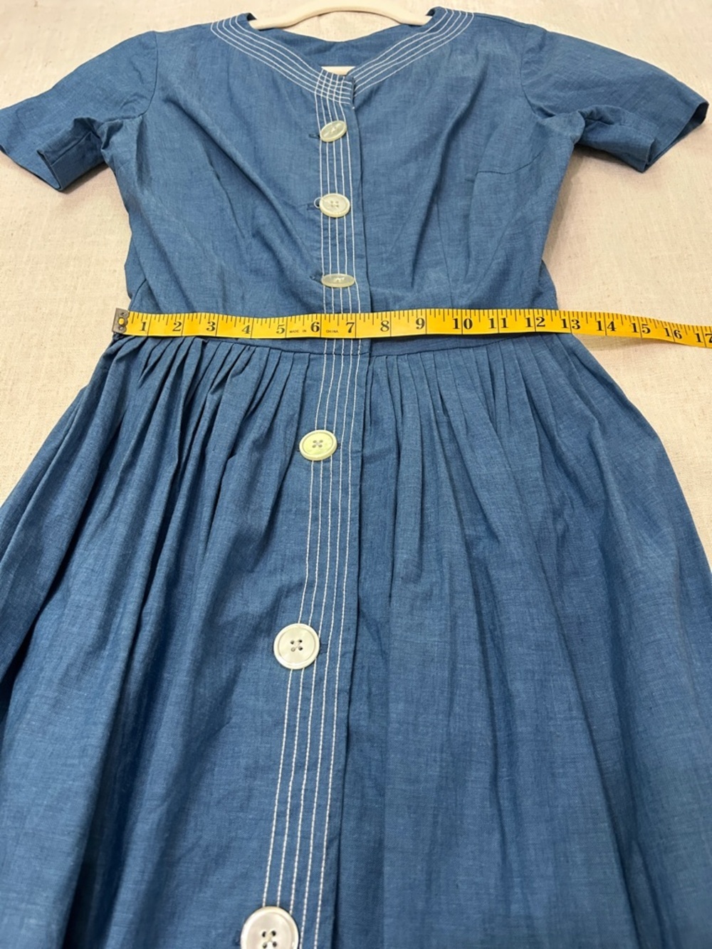 Vintage Dixie Deb Dress Women’s Handmade? Denim Blue Dress Western Full Skirt - Picture 11 of 16